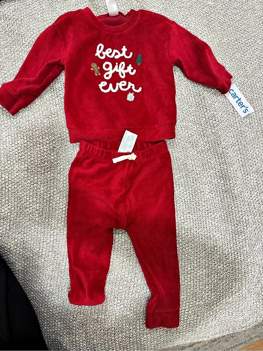 Carter's Baby 2-Piece Best Gift Ever Holiday Sweater & Pant Set Red